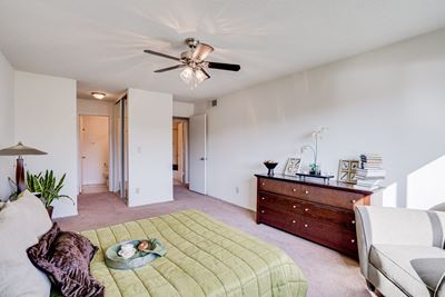 Primary Bedroom With Attached Bathroom & Sliding Closets